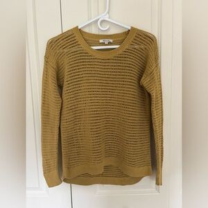 Madewell North Shore Pullover Loose Knit Crewneck Sweater Mustard Yellow Small